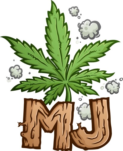 Marijuana logo design with mj for mary jane Vector Image