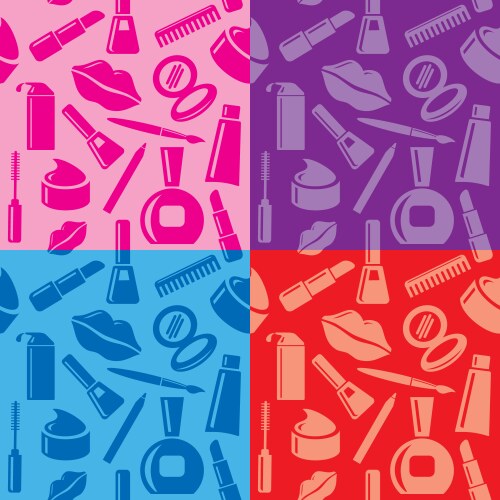 cosmetic seamless patterns vector