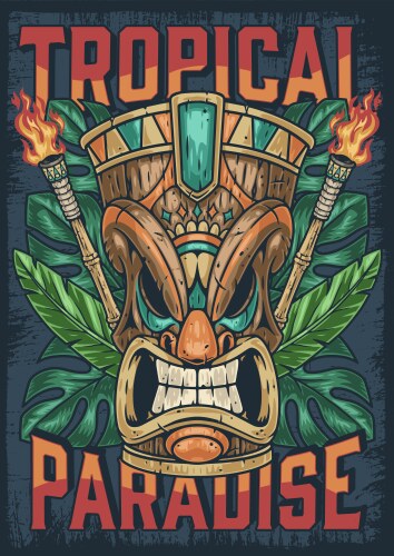 Tropical summer paradise colorful flyer Vector Image