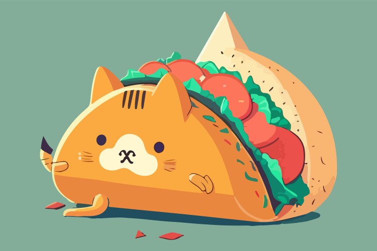 cat taco vector image