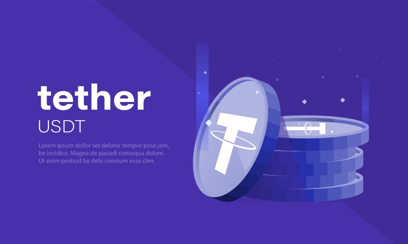 tether or usdt crypto currency themed banner vector image