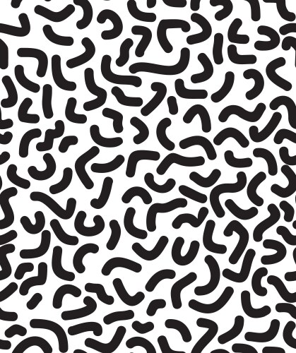 Retro memphis pattern - seamless background black Vector Image