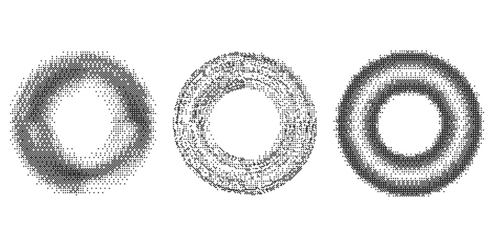 Bitmap pixel arcade game effect circles frames vector image