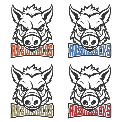 Black Razorback Logo