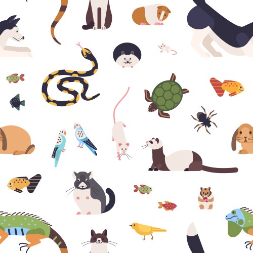 Seamless background with forest animals Royalty Free Vector