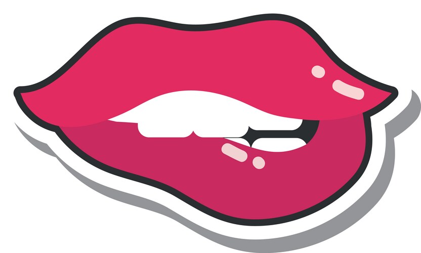 Biting Vector Biting Lips - Red Expression – Royalty-Free Vector | VectorStock