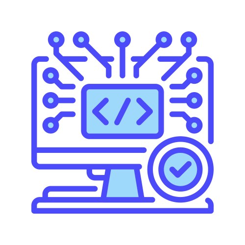 Algorithm testing line icon linear style sign vector image