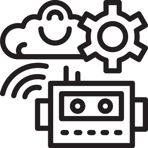 Cognitive robotics linear style icon design vector image