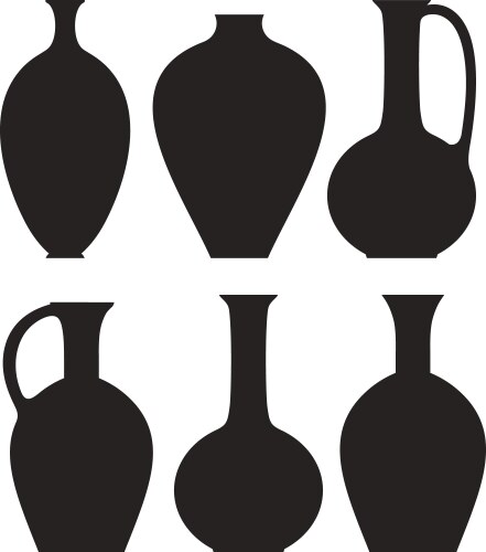 Elegant Vase Silhouette Vector Image