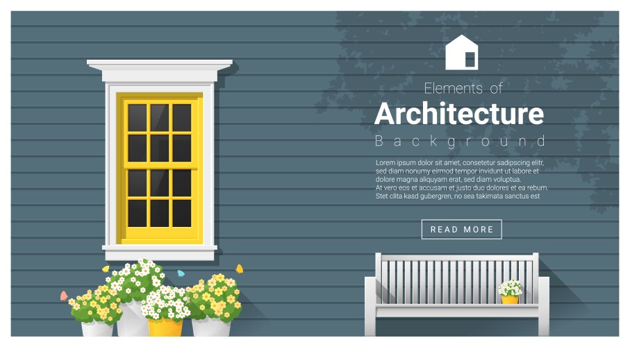 elements of architecture window background 11 vector image