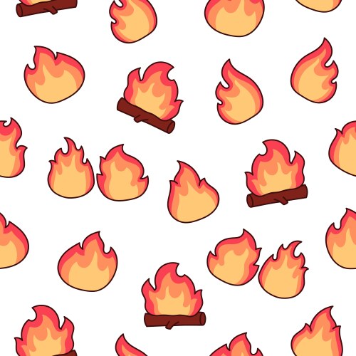 Little Fire Pattern Cute kawaii little fire seamless pattern Vector Image