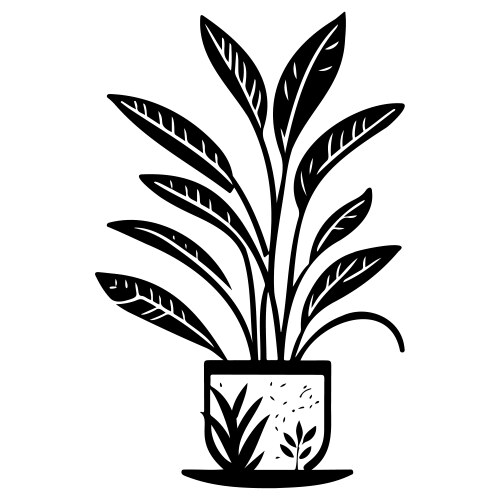 Plant pot sketch hand draw Royalty Free Vector Image