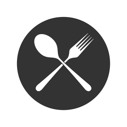 Crossed fork and spoon Royalty Free Vector Image
