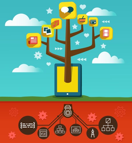 Development and programming applications vector image
