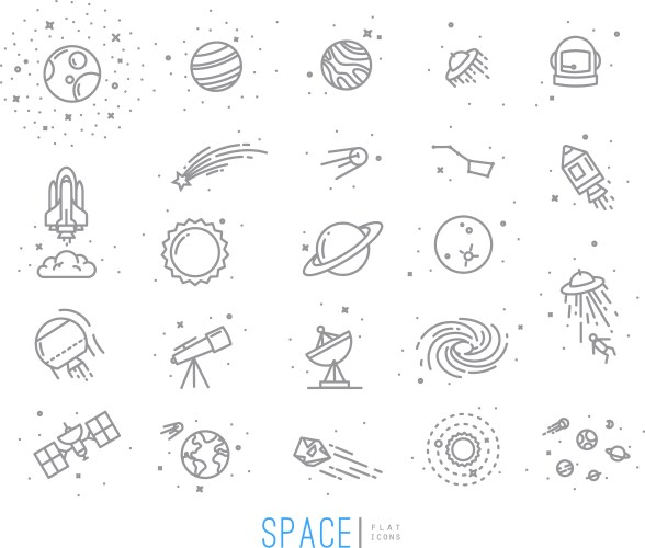 Flat deep space monogram Royalty Free Vector Image