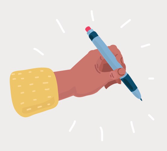 Hand signing contract with pen human character Vector Image