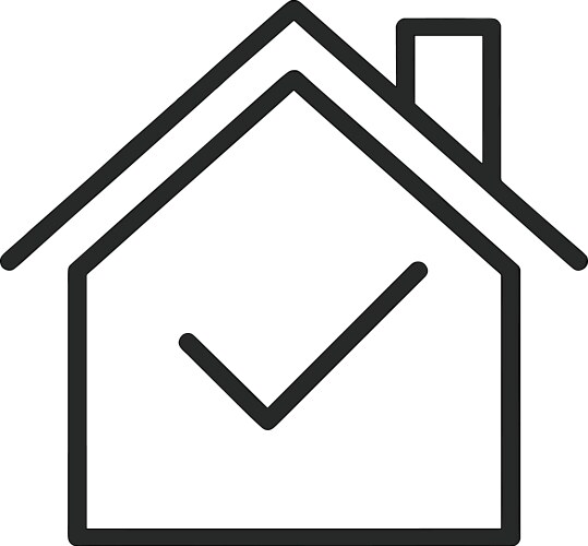 Simple outline of a house with checkmark symbol Vector Image