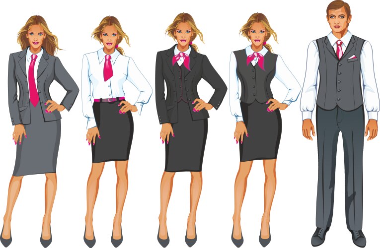 elegant pretty business woman in formal clothes vector image