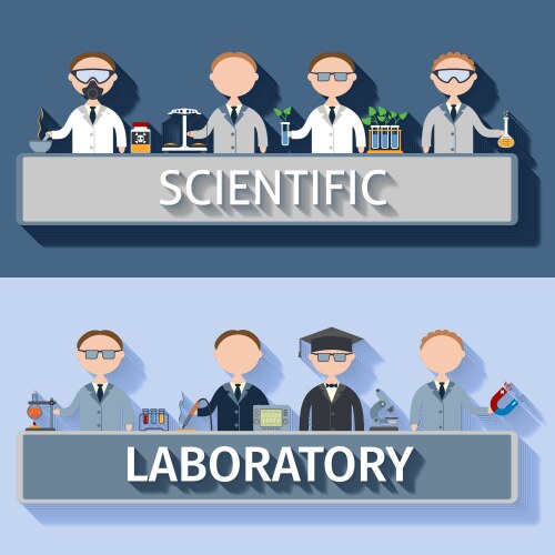 Scientists in lab vector image