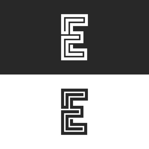 Logo e letter initial monogram emblem isometric Vector Image