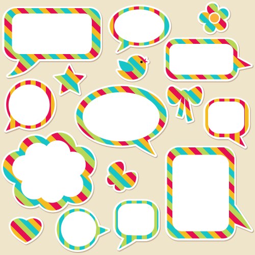 Colorful speech bubble frames Royalty Free Vector Image