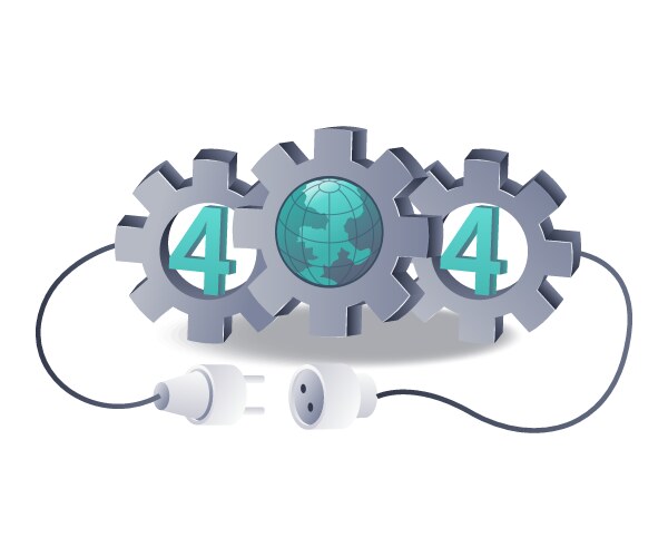 Troubleshooting process for error code 404 vector image
