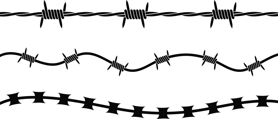 Barbed wire seamless 3d and engraving styles Vector Image