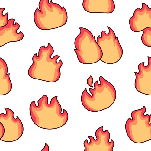 Little Fire Pattern Cute kawaii little fire seamless pattern Vector Image