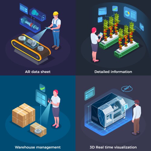 industrial augmented reality concept vector image