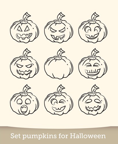 Jack-o-lantern sketch doodle isolated on white Vector Image