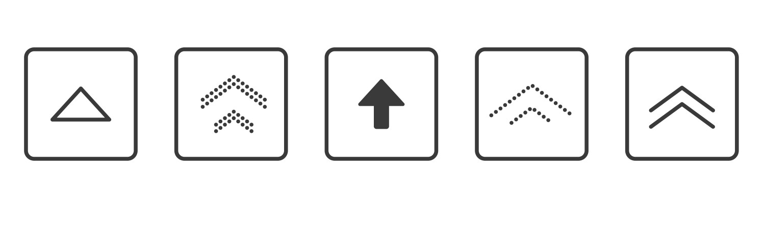 Swipe up icon arrow button ui scroll symbol vector image