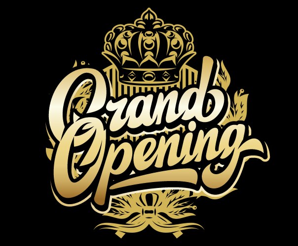 Elegant Golden Grand Opening Script Vector Image
