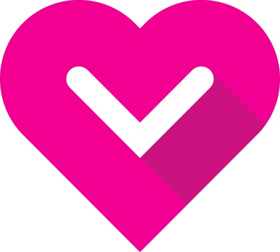 Love Letter V Icon - Romantic Logo Vector Image