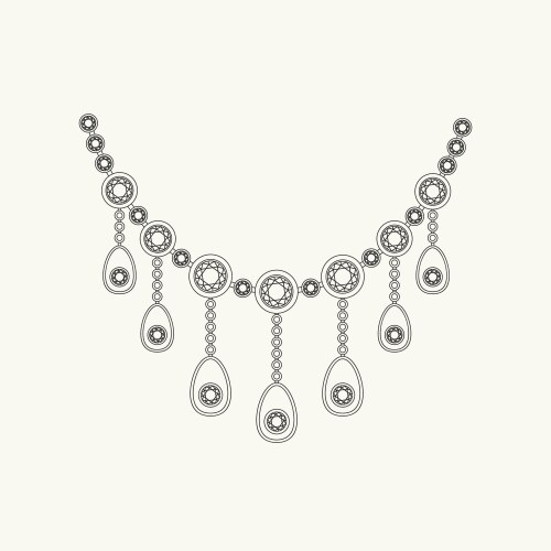 Necklace line drawing Vector Image
