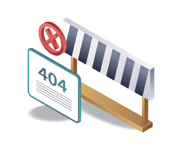 Understanding and resolving the 404 error code vector image