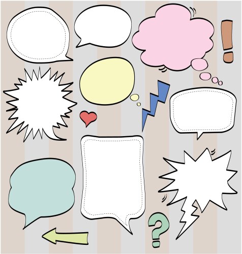 Colorful speech bubbles set blank empty Royalty Free Vector