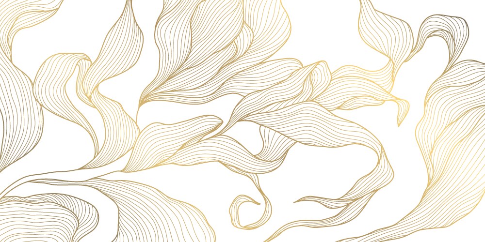 gold leaf background pattern floral vector