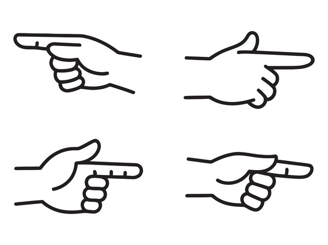 Hand Gesture Set - Pointing Directions – Free Vector | VectorStock