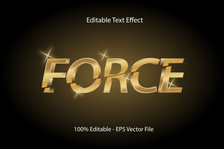 Force editable text effect 3d emboss gradient vector image