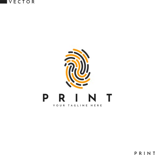 unique fingerprint logo vector image