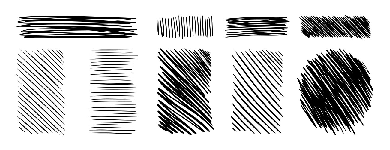 Hatching Texture Lines Set Vector Image