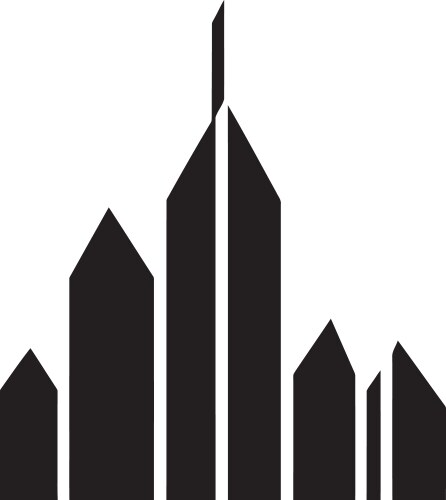 Downtown horizon outline black logo design icon Vector Image