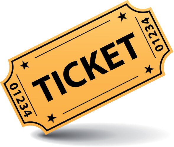 Gold ticket Royalty Free Vector Image - VectorStock