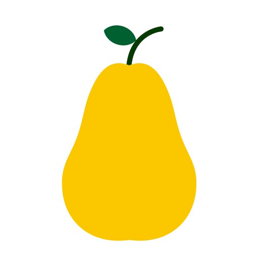 Big green pear with leaf Royalty Free Vector Image