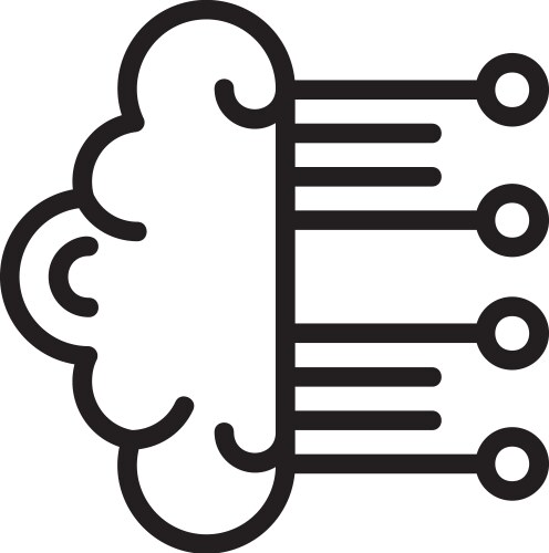 Neuromorphic computing linear style icon design vector image