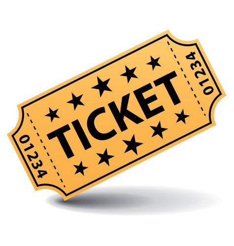 Yellow ticket with stars vector