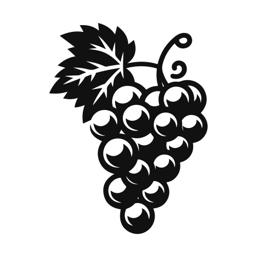 Black and white grape with minimalist design Vector Image