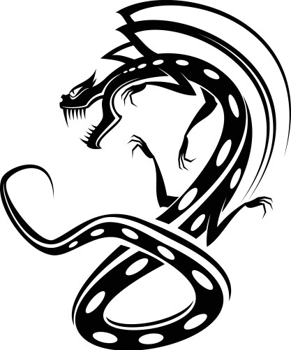 Black Dragon Tattoo Artwork Vector Image