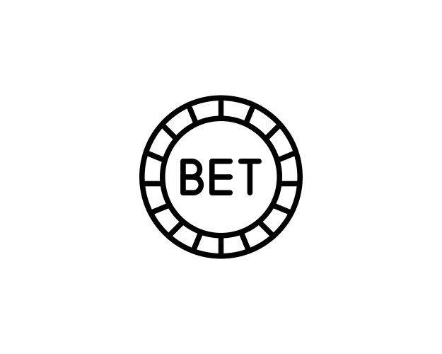 casino chip poker black thin outline pocker vector