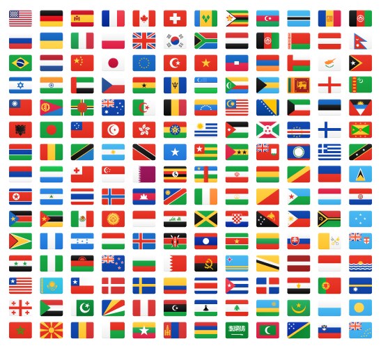 flag of world icons vector image